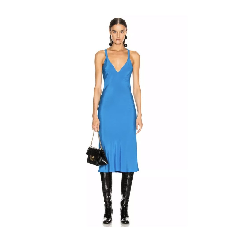 Haider Ackermann Camisole Dress Sophora Blue Silk